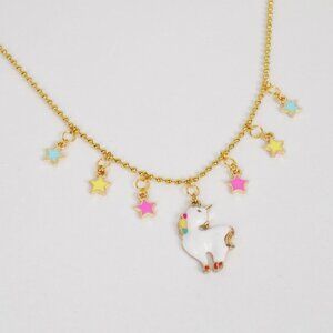 new in box! charm necklace star choker summer unicorn dainty ball chain 90s